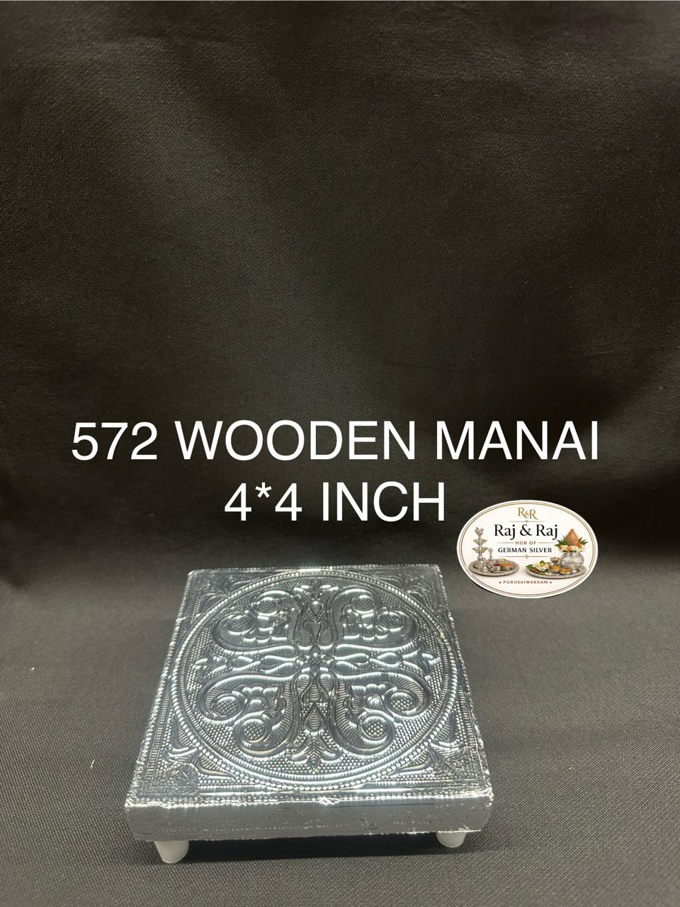 Wooden Manai Small Square Pooja Platform – 4x4 Inch | Puja Seat