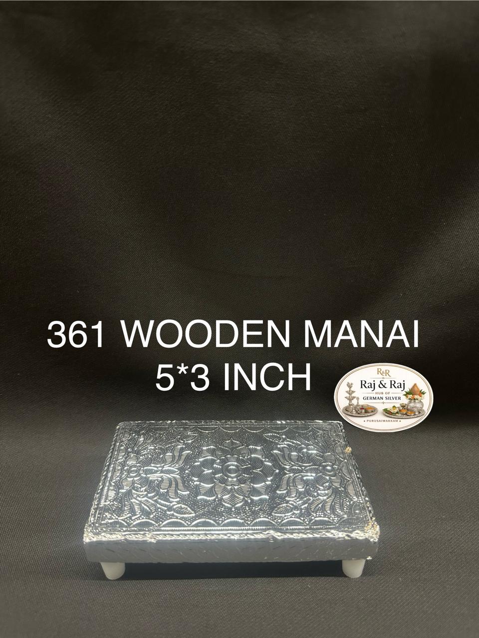 Wooden Manai Pooja Platform – 5x3 Inch Rectangle | Puja Seat