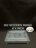 Wooden Manai Pooja Platform – 6x4 Inch Rectangle | Puja Seat