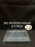 Wooden Manai Pooja Platform – 8x5 Inch Rectangle | Puja Seat