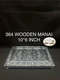 Wooden Manai Pooja Platform – 10x6 Inch Rectangle | Large Puja Seat
