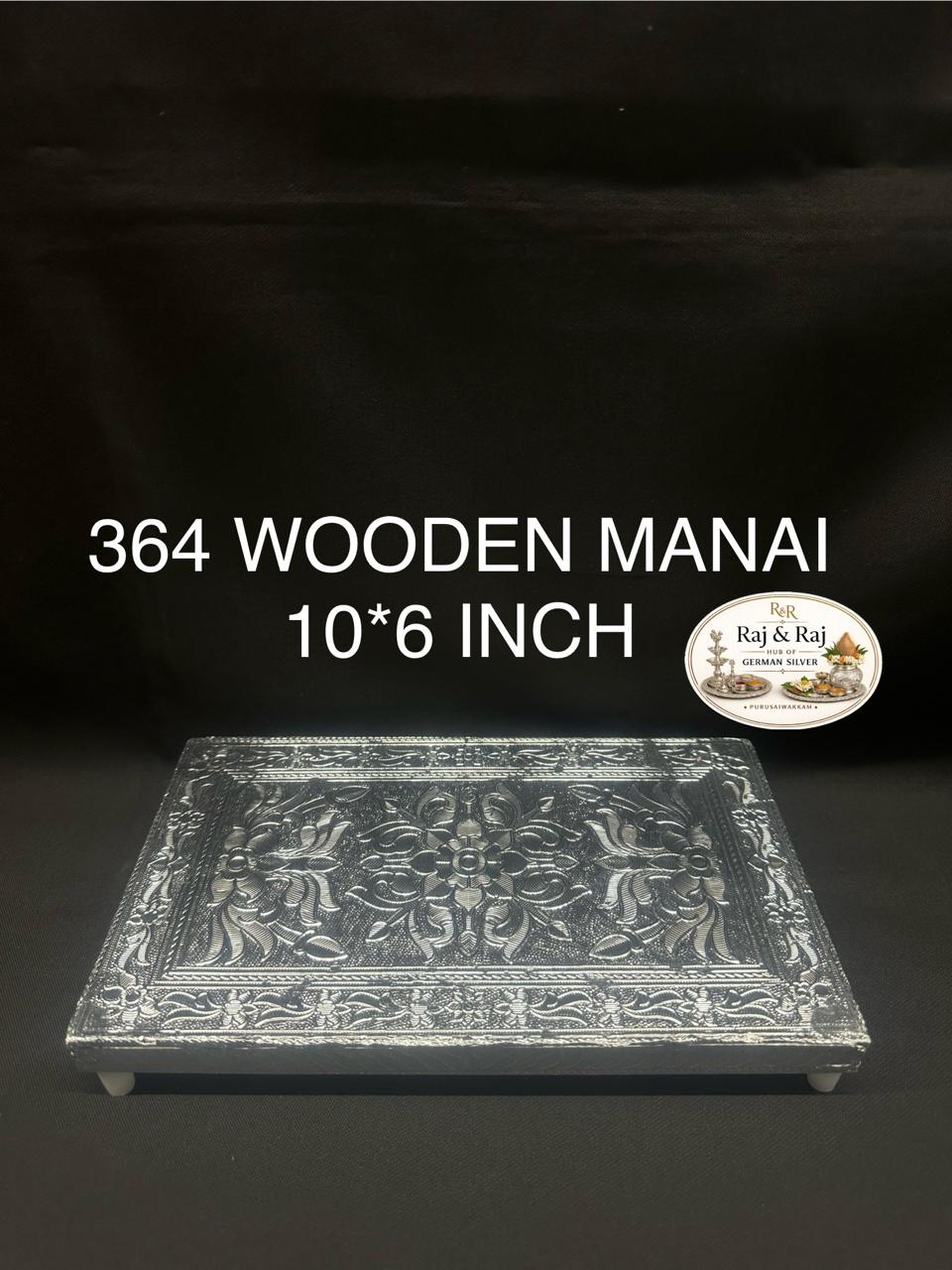 Wooden Manai Pooja Platform – 10x6 Inch Rectangle | Large Puja Seat