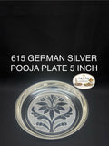 615 German Silver Pooja Plate 5 Inch