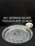 621 German Silver Pooja Plate 12 Inch