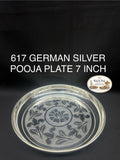 617 German Silver Pooja Plate 7 Inch