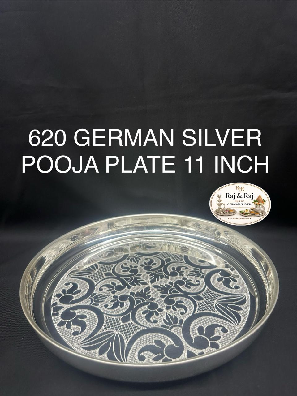 620 German Silver Pooja Plate 11 Inch