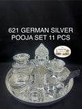 German Silver Pooja Set 11 Pcs