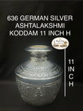 636 German Silver Ashtalakshmi Koddam 11 Inch