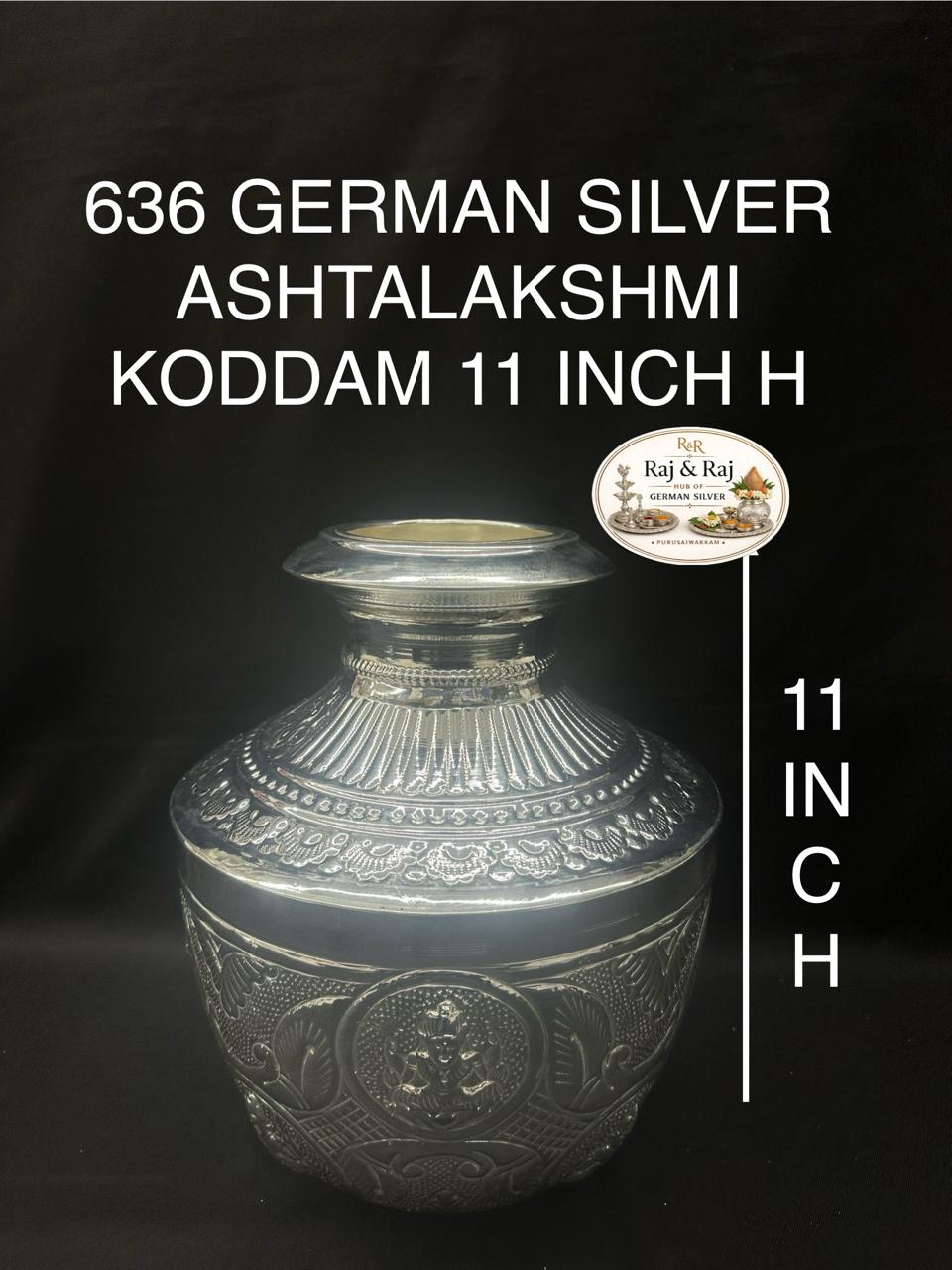 636 German Silver Ashtalakshmi Koddam 11 Inch