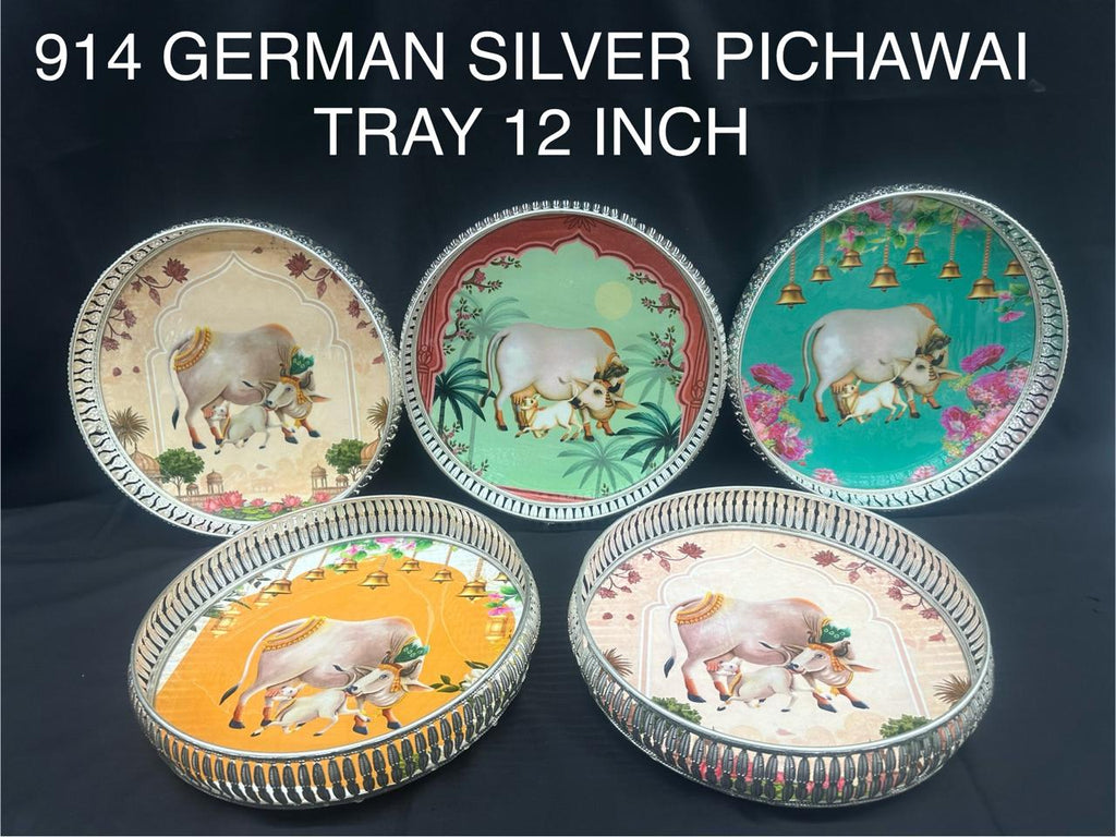 914 German Silver Pichawai Tray 12 Inch